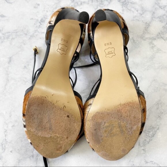 TALBOTS Calf Hair Peep Toe Ankle Strap Stilettos - Picture 7 of 8